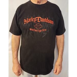 Harley Davidson Men's T-Shirt Mike Bruno Bayou Country Houma, LA Size 2XL Black